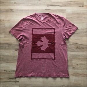 Roots Maple Leaf Canada Flag Men's Red Graphic T-Shirt